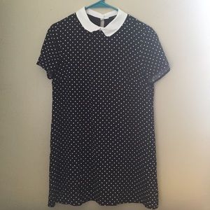 Black and White Polka Dot Shirt Dress